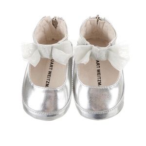 Stuart Weitzman Infant Girls’ Silver Leather Shoes